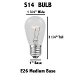  50 Clear S14 Commercial Grade Light String Set on 100' of White Wire 