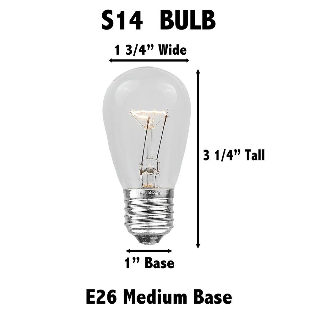 37.5 Foot S14 Suspended Edison Outdoor Market Patio String Lights, 25 S14 Bulbs - Picture 12 of 18