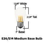 50 LED S14 Warm White Commercial Grade Suspended Light String Set on 100' of White Wire 
