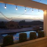 50 LED S14 Warm White Commercial Grade Suspended Light String Set on 100' of White Wire 