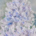 50 LED Blue LED Christmas Lights 11' Long on White Wire