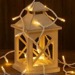 10 Light Non Connectable Warm White LED Mini Lights White Wire