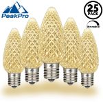 PeakPro Warm White C9 LED Replacement Bulbs 25 Pack 