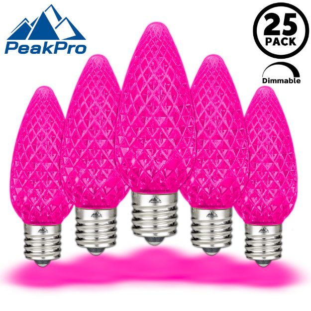 PeakPro Pink C9 LED Replacement Bulbs 25 Pack 
