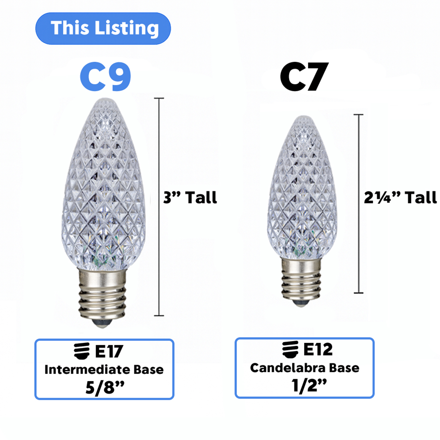 25 Pack C9 LED Outdoor Christmas Replacement Bulbs, C9/E17 Base - Picture 64 of 116