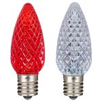 PeakPro Red/Pure White C9 LED Replacement Bulbs 25 Pack