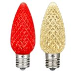 PeakPro Red/Warm White C9 LED Replacement Bulbs 25 Pack
