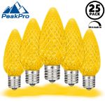 PeakPro Yellow C9 LED Replacement Bulbs 25 Pack 