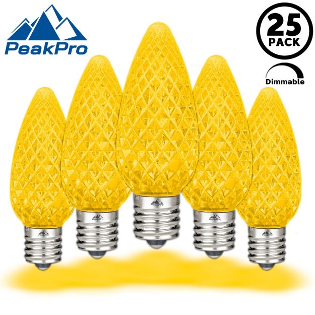 PeakPro Yellow C9 LED Replacement Bulbs 25 Pack 
