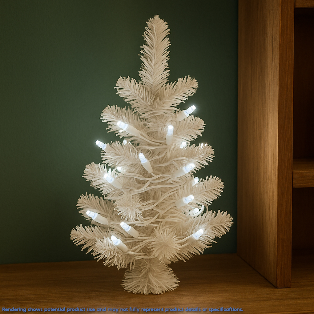 35 Light LED Christmas Mini Light, Warm White, Non-Connectable, White Wire, 13' - Bild 11 von 25