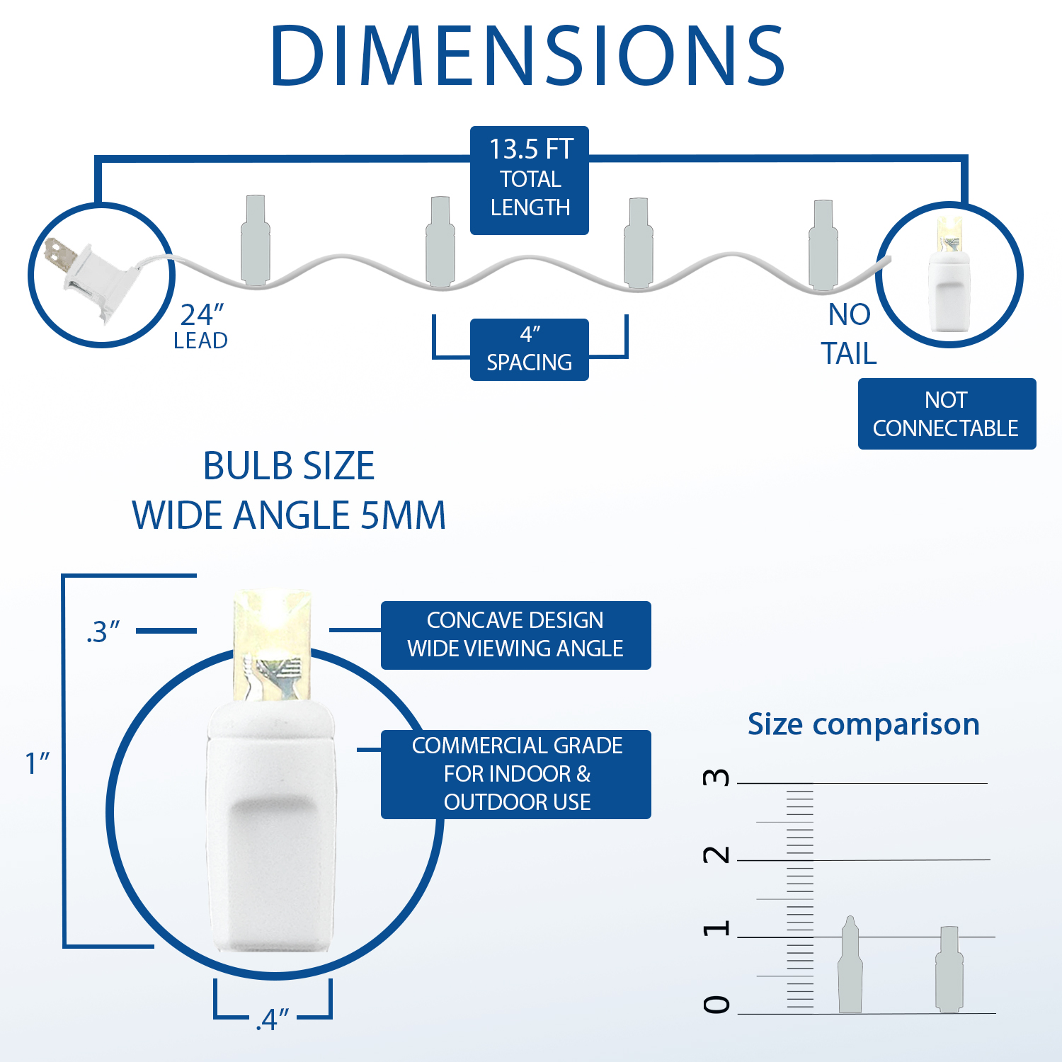 35 Light LED Christmas Mini Light, Warm White, Non-Connectable, White Wire, 13' - Bild 13 von 25