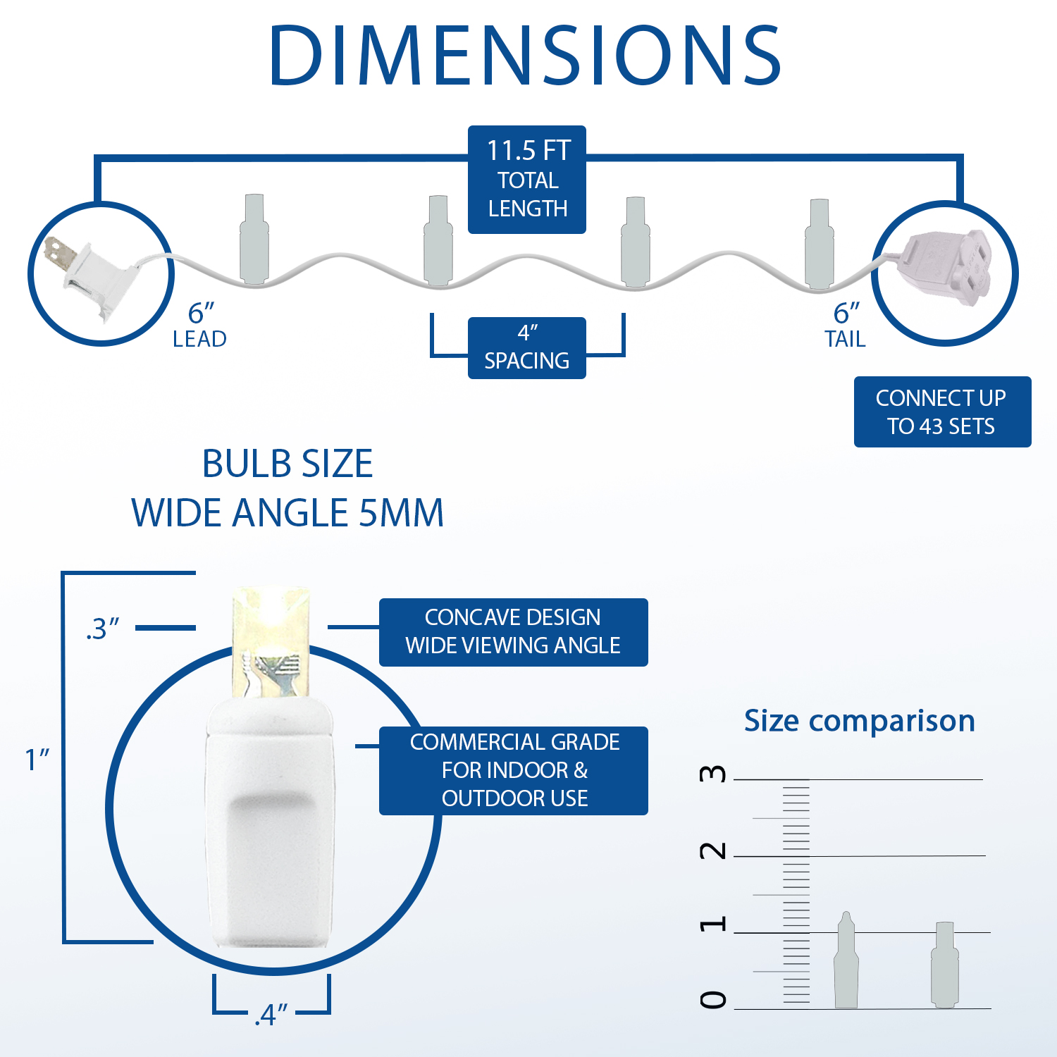 35 Light LED Christmas Mini Light, Warm White, Non-Connectable, White Wire, 13' - Bild 20 von 25