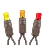 10 Light Non Connectable Yellow/Red/Orange  LED Mini Lights Brown Wire