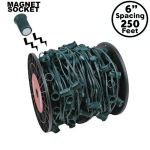 C9 Magnetic 250' Spool 6" Spacing Green Wire