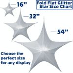 16" Fold Flat Star w/Metallic Mesh Fabric - Silver
