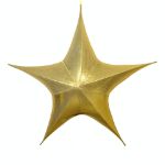 16" Fold Flat Star w/Metallic Mesh Fabric - Gold