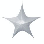 32" Fold Flat Star w/Metallic Mesh Fabric - Silver
