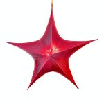 32" Fold Flat Star w/Metallic Mesh Fabric - Red 
