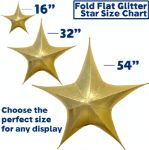 32" Fold Flat Star w/Metallic Mesh Fabric - Gold