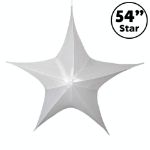 54" Fold Flat Star w/Metallic Mesh Fabric - White