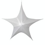 54" Fold Flat Star w/Metallic Mesh Fabric - White