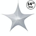 54" Fold Flat Star w/Metallic Mesh Fabric - Silver