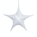 26" Fold Flat Star w/Glitter Mesh Fabric - White