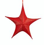 60" Fold Flat Star w/Glitter Mesh Fabric - Red