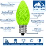 PeakPro Lime Green C7 LED Replacement Bulbs 25 Pack