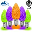 PeakPro Lime/Purple/Orange C7 LED Replacement Bulbs 25 Pack