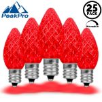 PeakPro Red C7 LED Replacement Bulbs 25 Pack