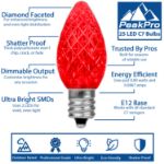 PeakPro Red C7 LED Replacement Bulbs 25 Pack