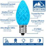 PeakPro Teal C7 LED Replacement Bulbs 25 Pack