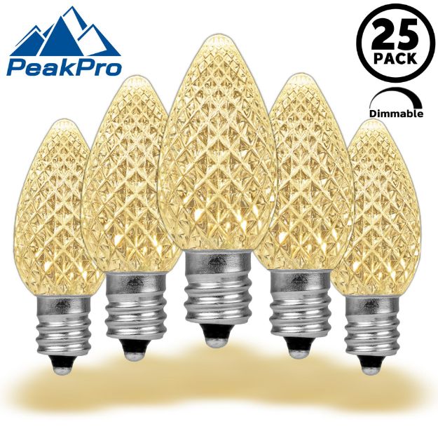 PeakPro Warm White C7 LED Replacement Bulbs 25 Pack