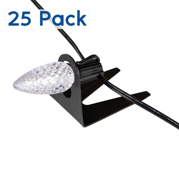 25 Pack of Shingle Tabs for C7 and C9 Sockets/Lamps Black Novelty