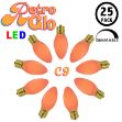 C9 RetroGlo Vintage Orange Ceramic LED Replacement Bulbs - 25 Pack