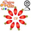 C9 RetroGlo Vintage Red Ceramic LED Replacement Bulbs - 25 Pack