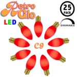 C9 RetroGlo Vintage Red Ceramic LED Replacement Bulbs - 25 Pack