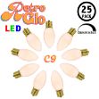 C9 RetroGlo Vintage White Ceramic LED Replacement Bulbs - 25 Pack