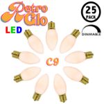C9 RetroGlo Vintage White Ceramic LED Replacement Bulbs - 25 Pack