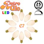 C7 RetroGlo Vintage White Ceramic LED Replacement Bulbs - 25 Pack
