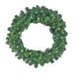 36" Lighted Colorado Pine Wreath 100 Warm White 5mm LEDs