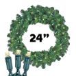 24" Lighted Colorado Pine Wreath