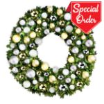 72" Sequoia Wreath with Warm White LED Lights and Treasure Themed Ornaments