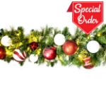 9' Sequoia Candy Decorated Garland Pre-Lit with Warm White LEDs