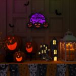 2D Trick or Treat & Pumpkin Motif Light (Orange & Purple)