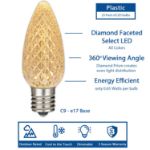 NL Select Sun Warm White C9 LED Replacement Bulbs 25 Pack