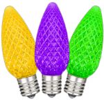 NL Select Yellow/Purple/Green C9 LED Replacement Bulbs 25 Pack