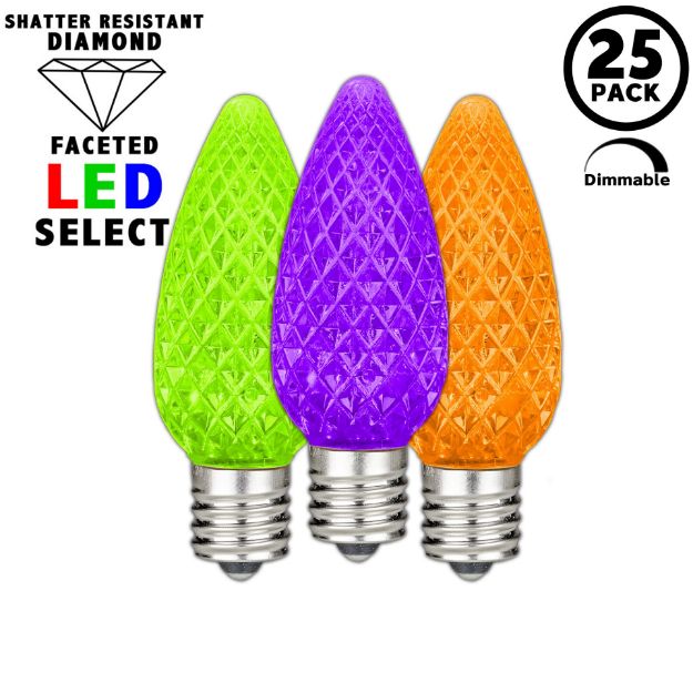 NL Select Lime/Purple/Orange C9 LED Replacement Bulbs 25 Pack
