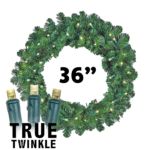 36" Lighted True Twinkle® Deluxe Colorado Pine Wreath